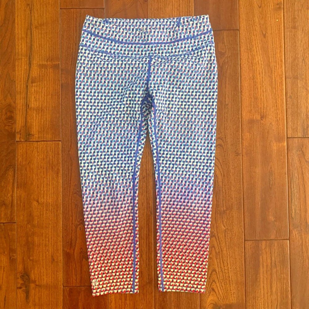 Athleta Leggings Women's Size Small Cropped Colorful Geometric Capri Vivid Sonar